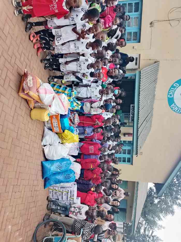 Unity Sports Club donation handover — supplies for the community
