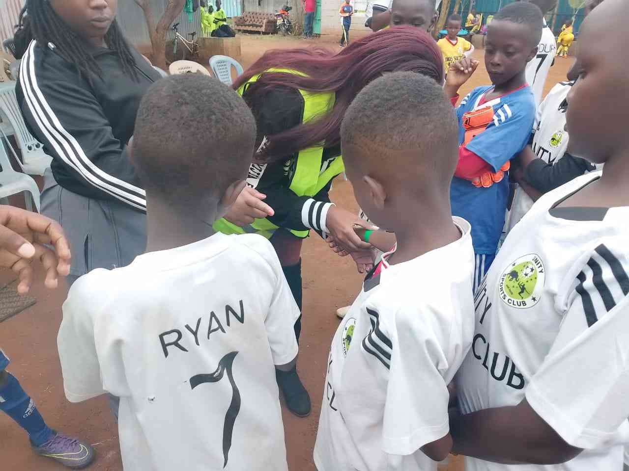 Unity Sports Club hand sanitiser distribution drive